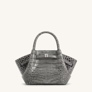 Hana Mini Tote Bag - Grey Croc - view 1