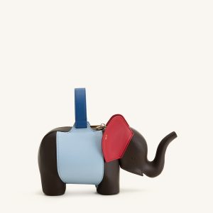 Claire Elephant Shaped Handbag - Dark Brown/Blue - view 1