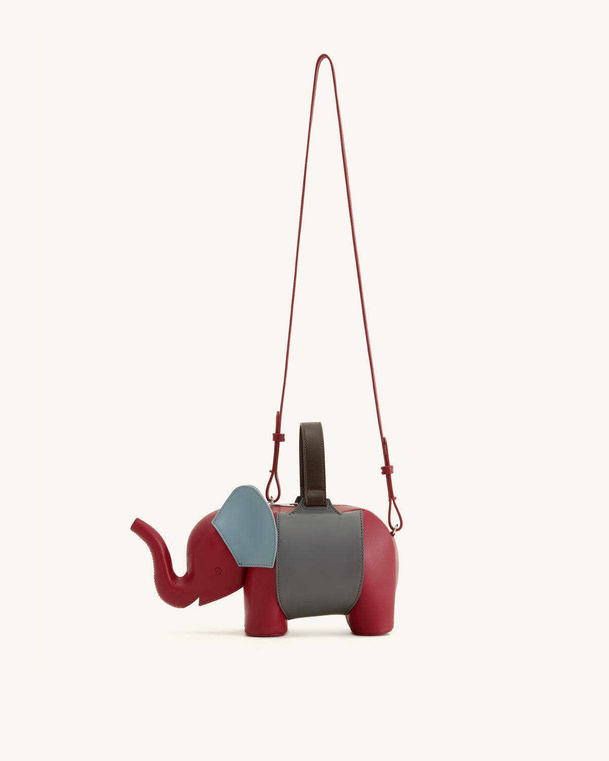 Claire Elephant Shaped Handbag - Red/Dark Gray - view 2