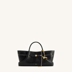Maeve Dachshund Metal Charm Tote Bag - Black - view 1