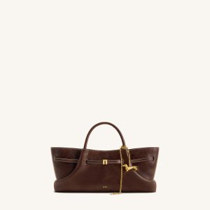Maeve Dachshund Metal Charm Tote Bag - Dark Brown - view 1