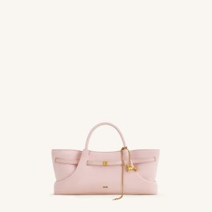 Maeve Dachshund Metal Charm Faux Suede Tote Bag - Pink - view 1