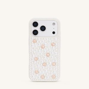 Pearl Embellished Phone Case - White - view 1