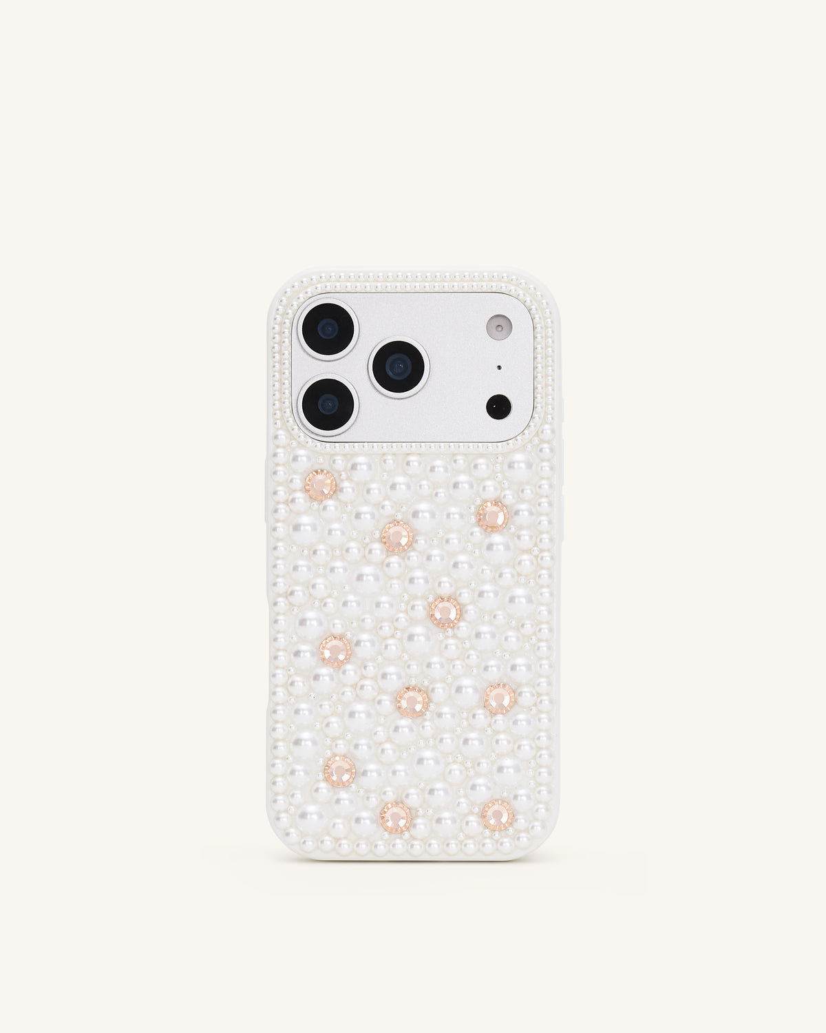 Pearl Embellished Phone Case - White - view 1
