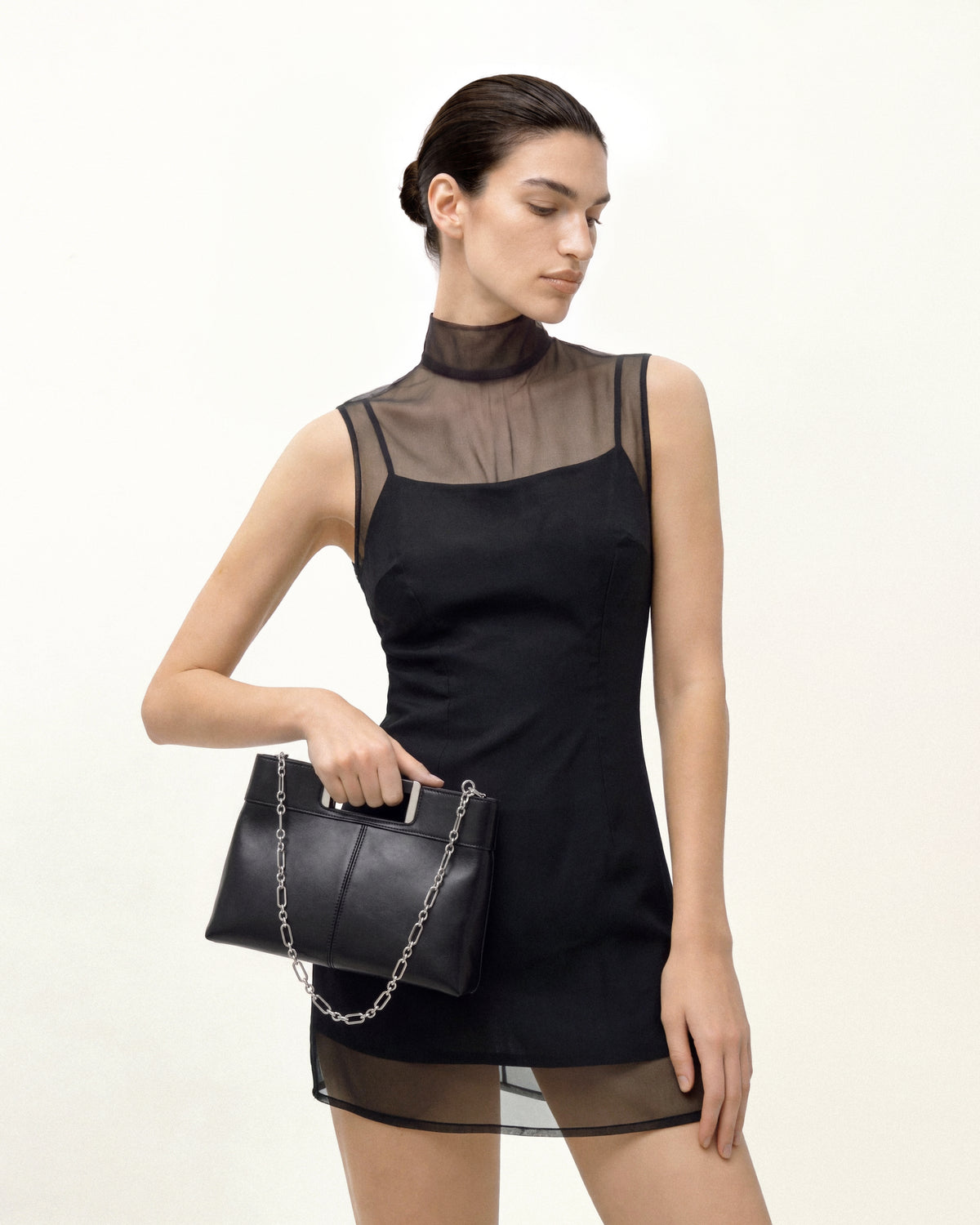 Elodie Chain Handle Top Handle Bag - Black - view 2