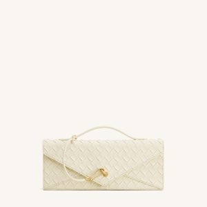 Celeste Woven Textured Envelope Top Handle Bag - Ivory - view 1