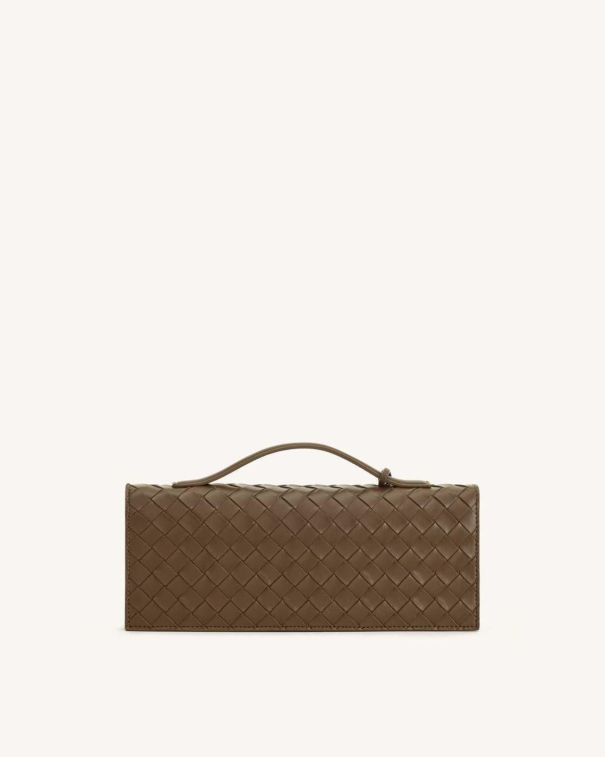 Celeste Woven Textured Envelope Top Handle Bag - Mocha Brown - view 3