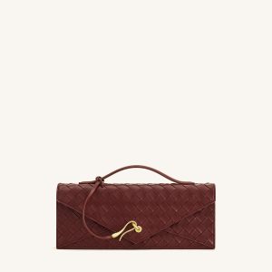 Celeste Woven Textured Envelope Top Handle Bag - Burgundy - view 1