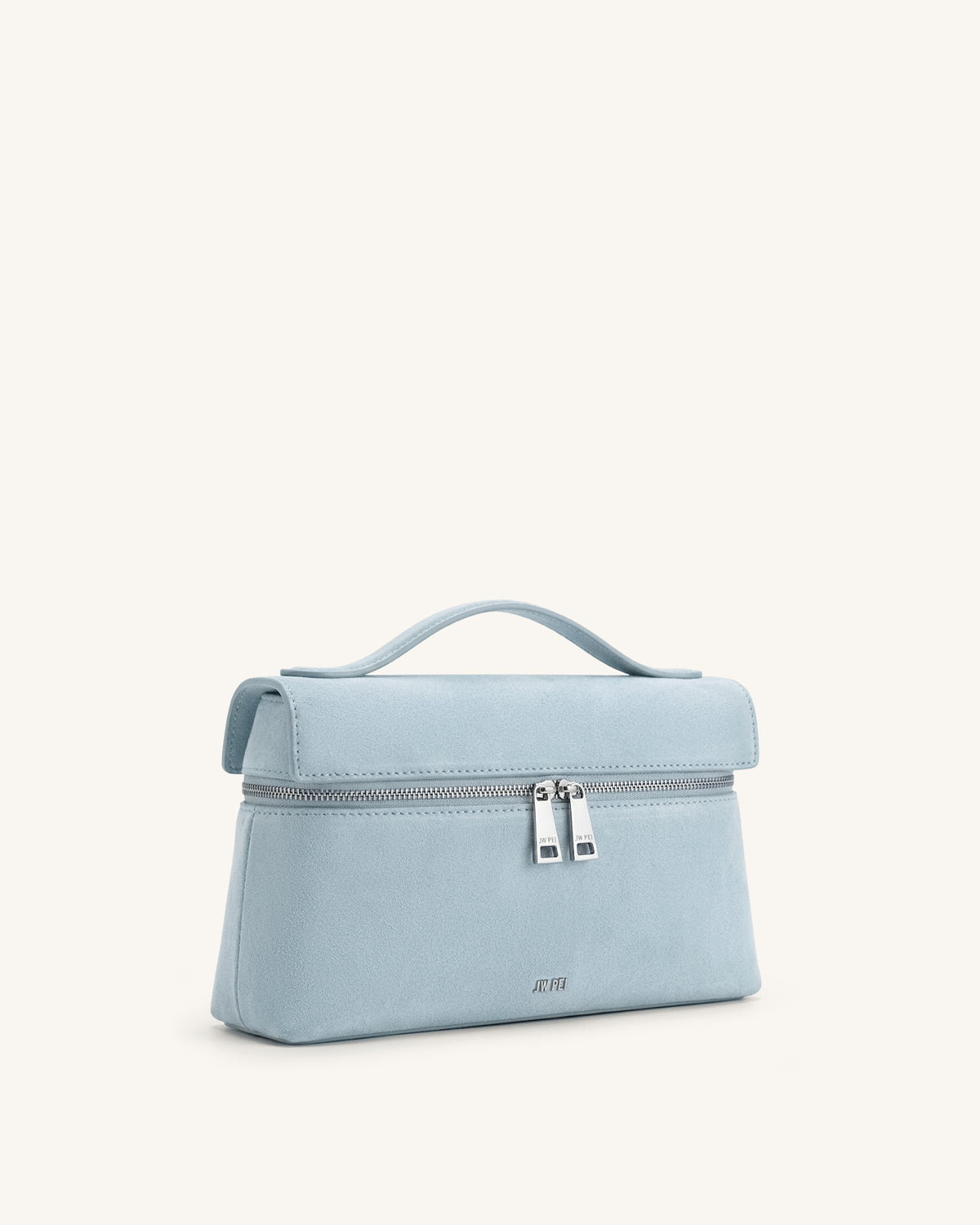 Thea Faux Suede Top Handle Bag - Light Blue - view 2