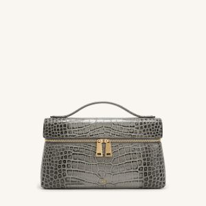 Thea Top Handle Bag - Grey Croc - view 1