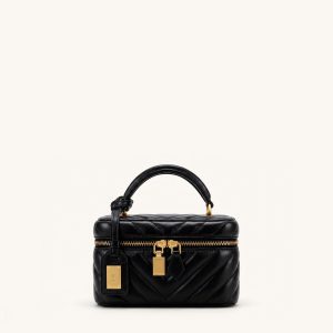 Cleo Box Shape Top Handle Bag - Charcoal Black - view 1