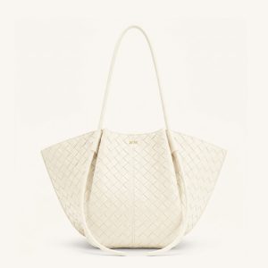 Nala Woven Texture Wide Tote Bag - Off-White - view 1