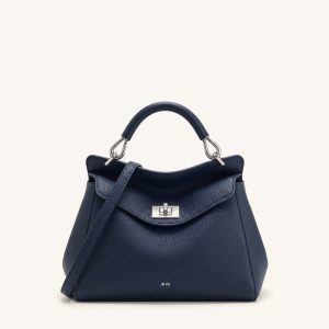 Lucia Classic Top Handle Bag - Navy Blue - view 1