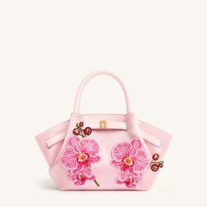 Hana Mini Phalaenopsis Orchid Embroidery Tote Bag - Pink - view 1