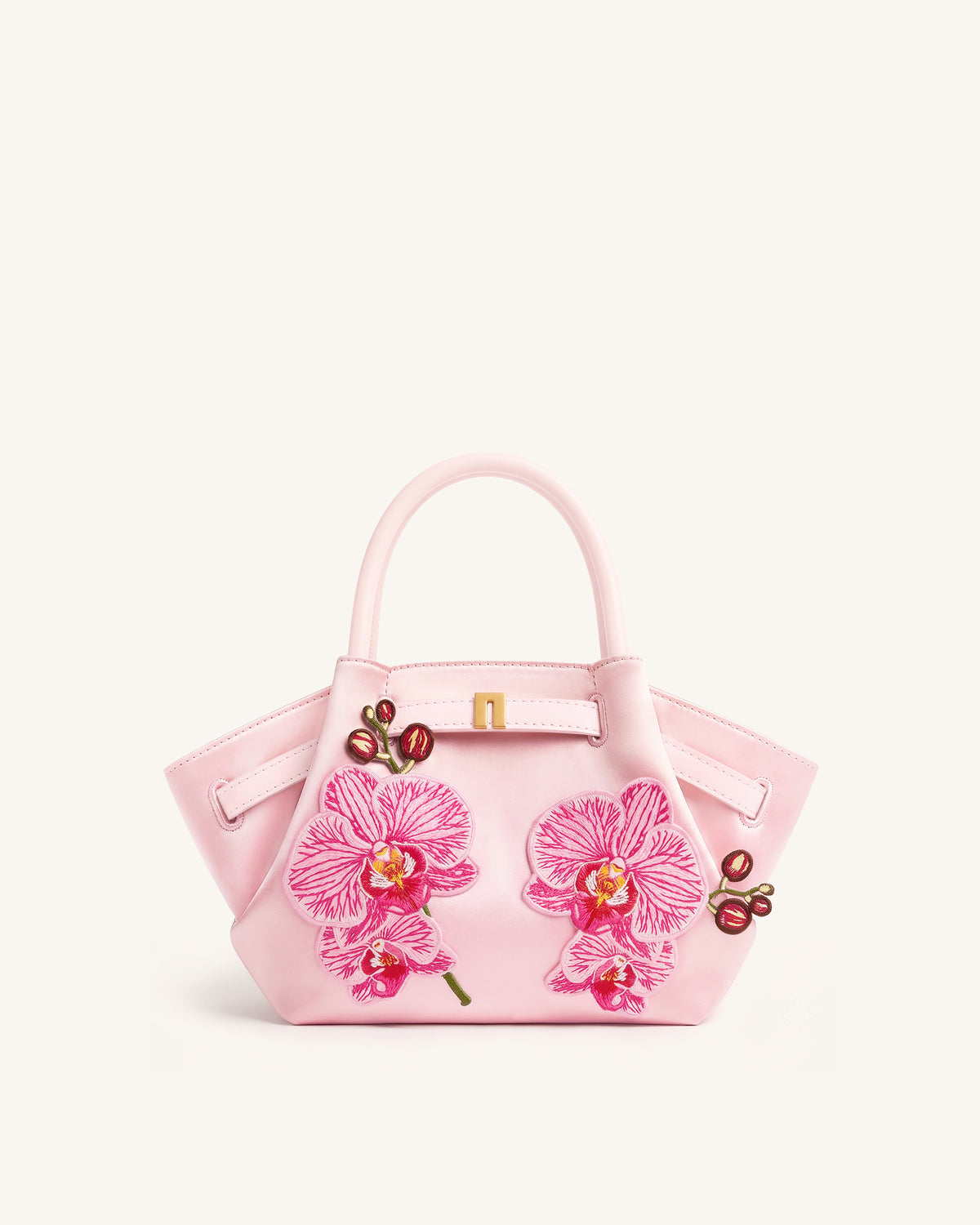 Hana Mini Phalaenopsis Orchid Embroidery Tote Bag - Pink - view 1