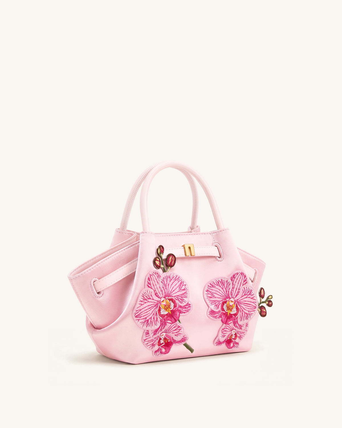 Hana Mini Phalaenopsis Orchid Embroidery Tote Bag - Pink - view 2