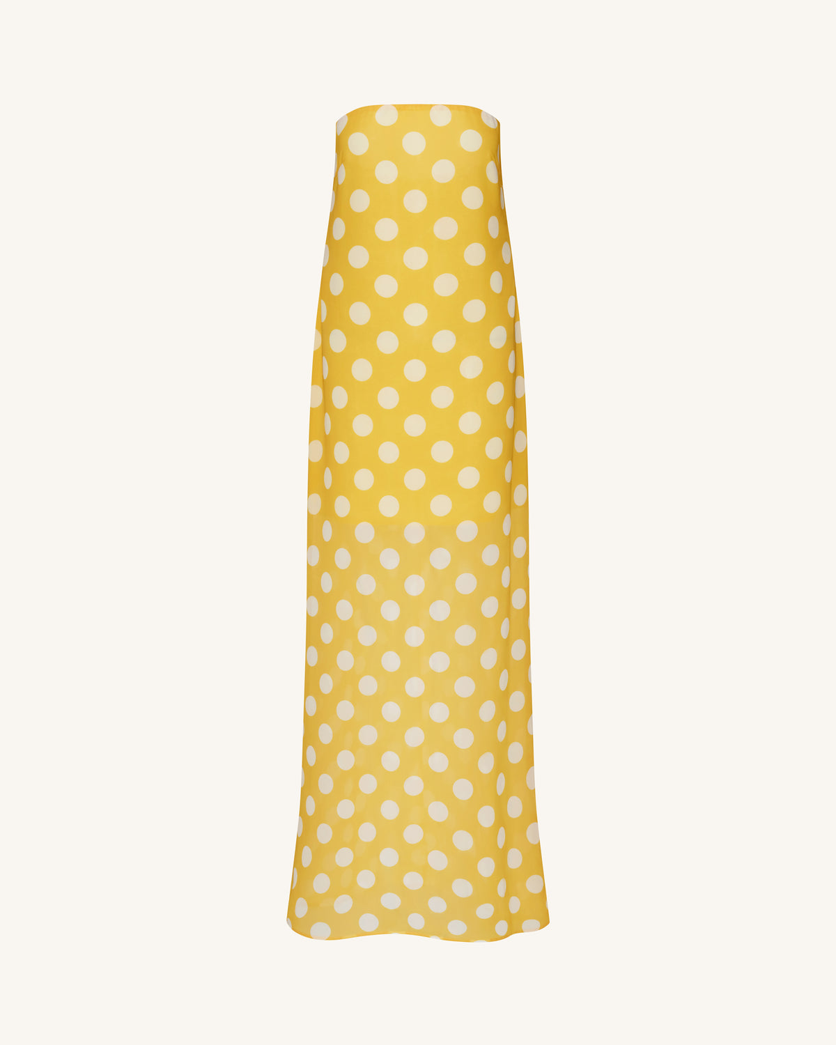 Polka-Dot Strapless Maxi Dress - Yellow - view 3
