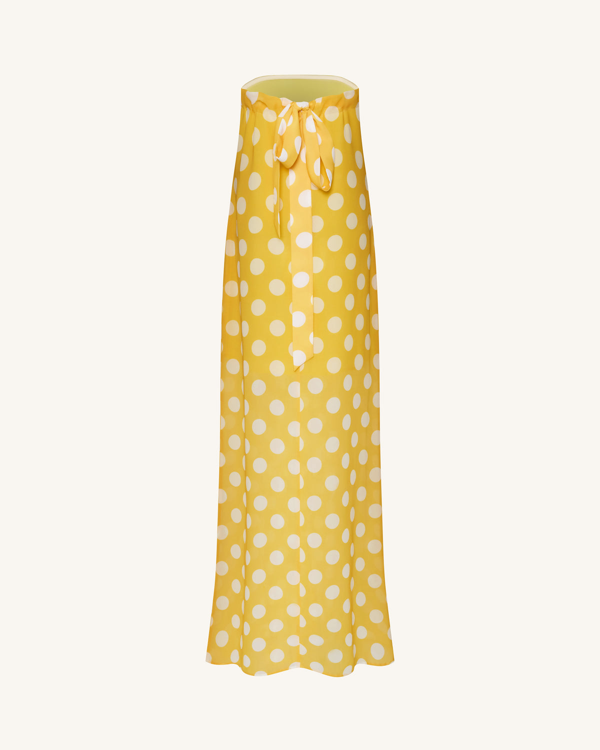 Polka-Dot Strapless Maxi Dress - Yellow - view 4