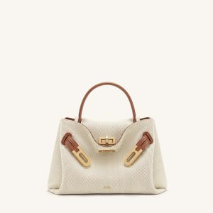 Rhea Small Double Buckle Shoulder Bag - Brown Canvas - view 1
