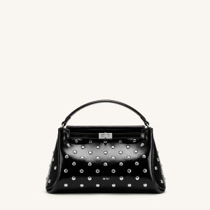 Carmen Studded Top Handle Bag - Ink Black - view 1