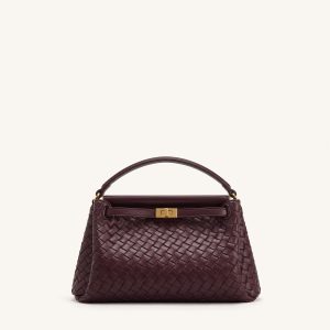 Carmen Woven Top Handle Bag - Vintage Red - view 1