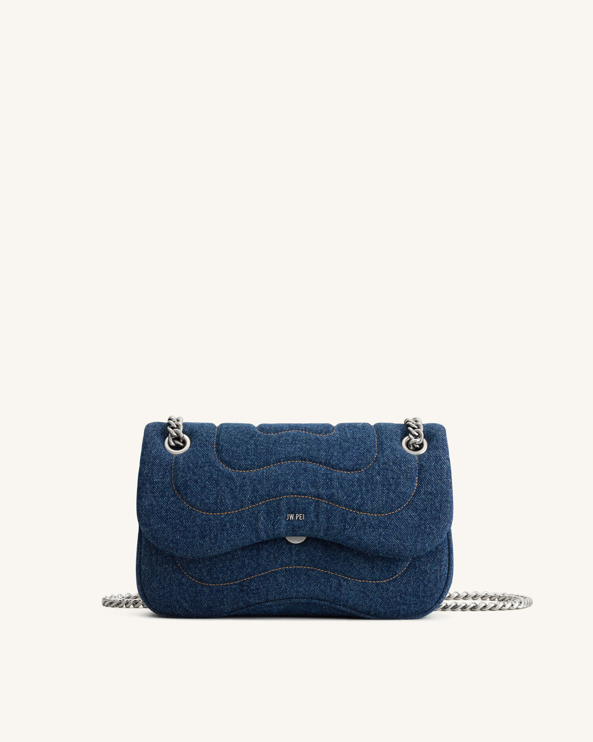 Tina Quilted Chain Crossbody - Blue Denim - view 1