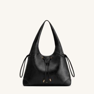Celandra Drawstring Hobo Bag - Black - view 1