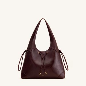 Celandra Drawstring Hobo Bag - Deep Burgundy - view 1