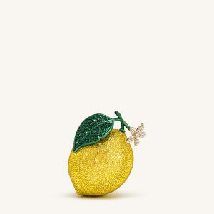 Lemon-Inspired Rhinestone Clutch - Yellow - view 1
