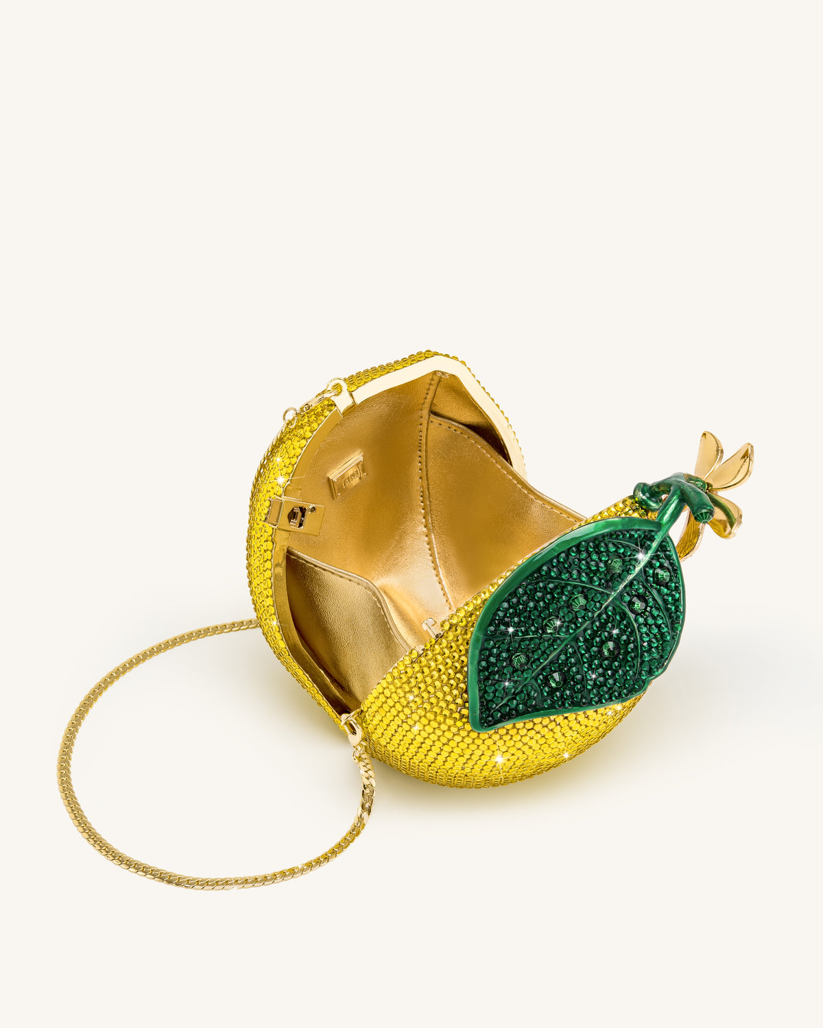 Lemon-Inspired Rhinestone Clutch - Yellow - view 3