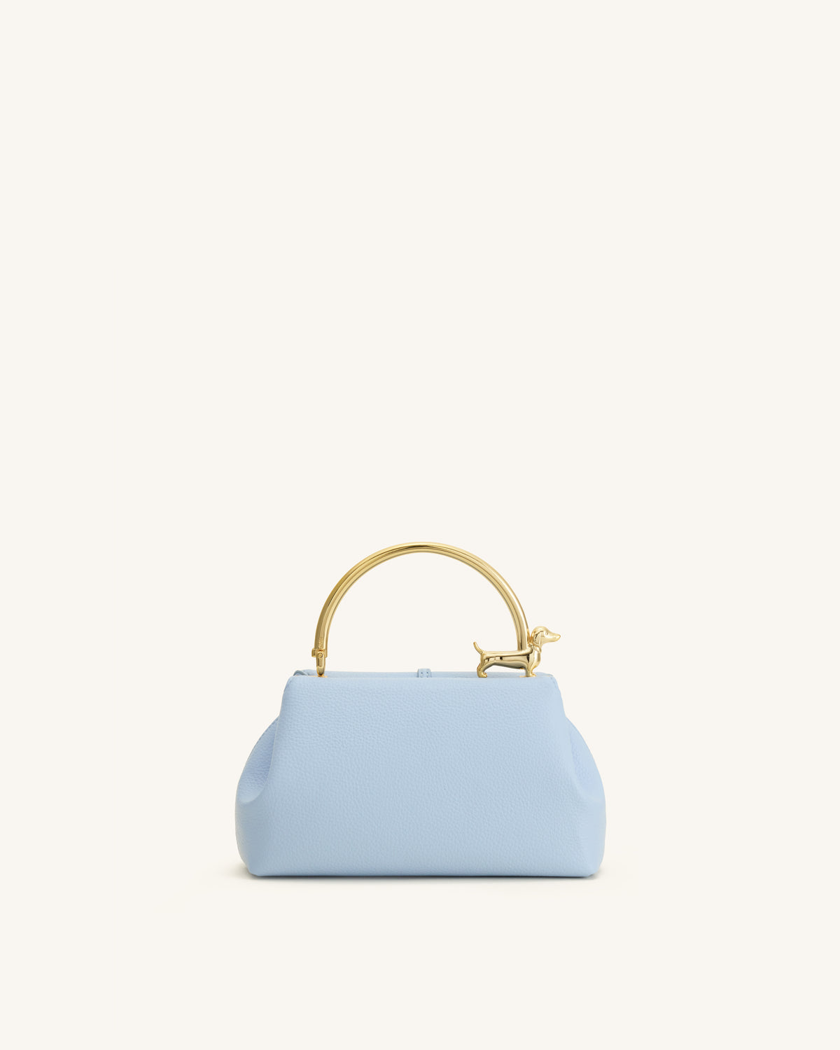 Bruna Dachshund Metal Handle Top Handle Bag - Light Blue - view 3