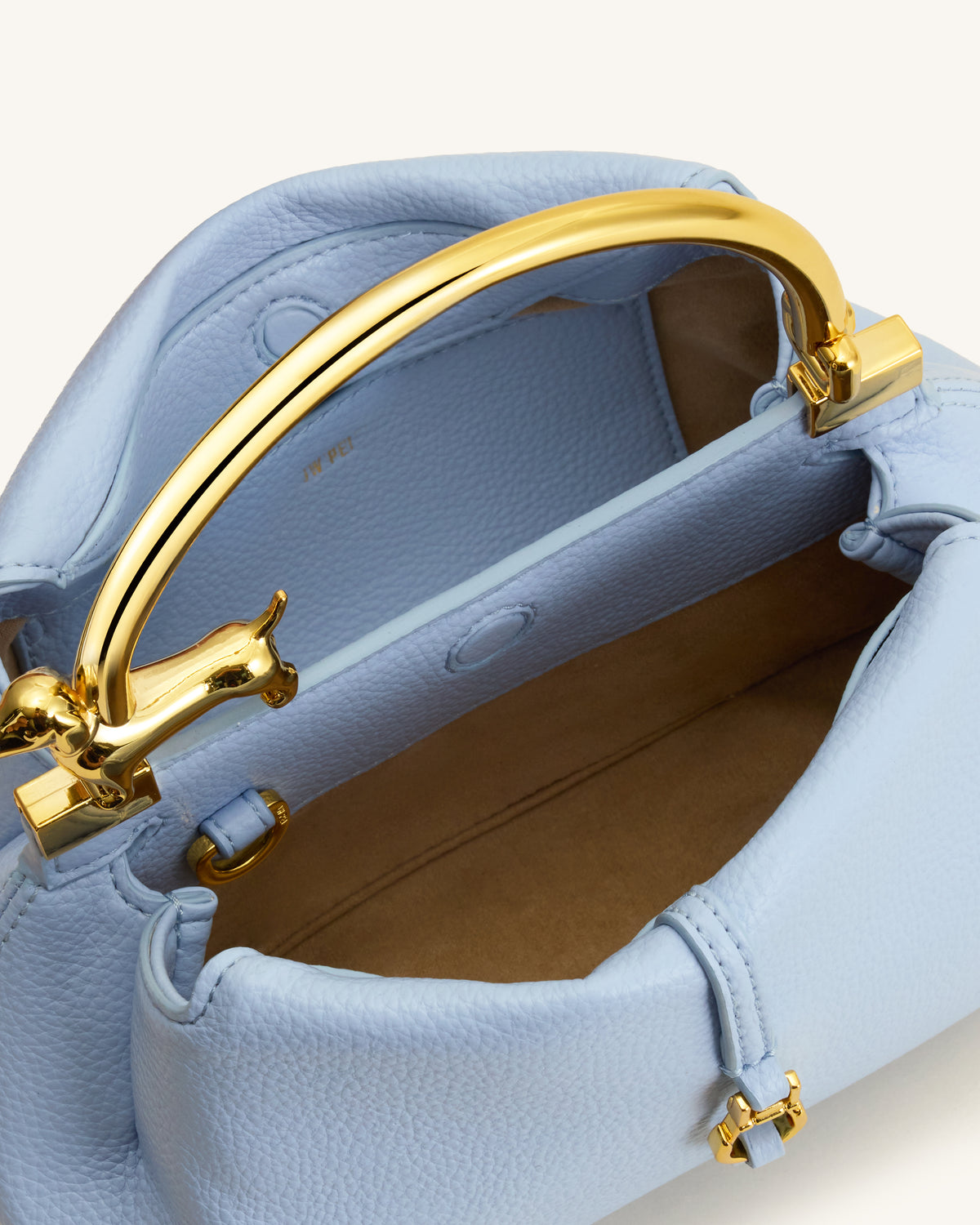 Bruna Dachshund Metal Handle Top Handle Bag - Light Blue - view 4