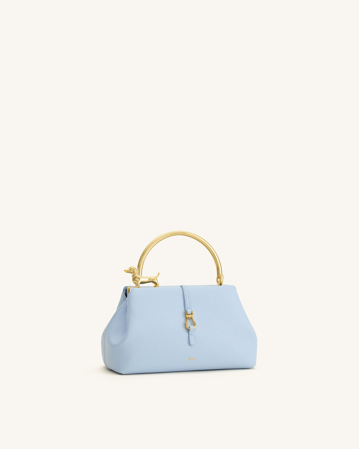 Bruna Dachshund Metal Handle Top Handle Bag - Light Blue - view 2