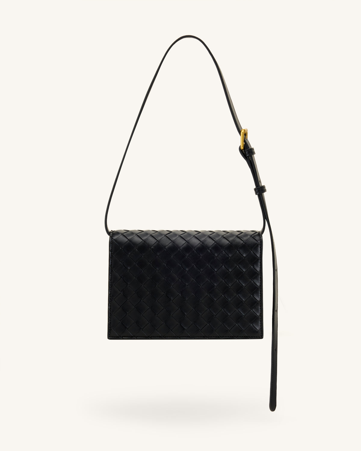 Clio Woven Textured Envelope Crossbody Bag - Black - view 3