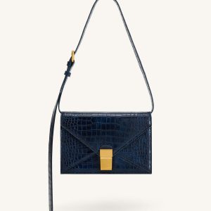 Clio Envelope Crossbody Bag - Navy Croc - view 1
