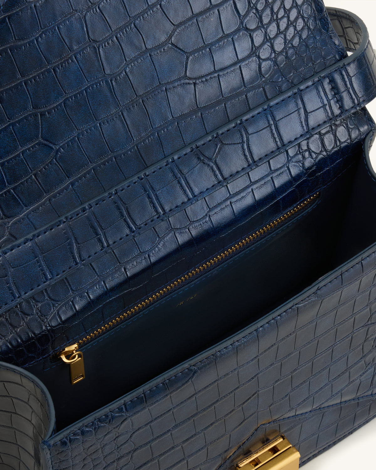 Clio Envelope Crossbody Bag - Navy Croc - view 4