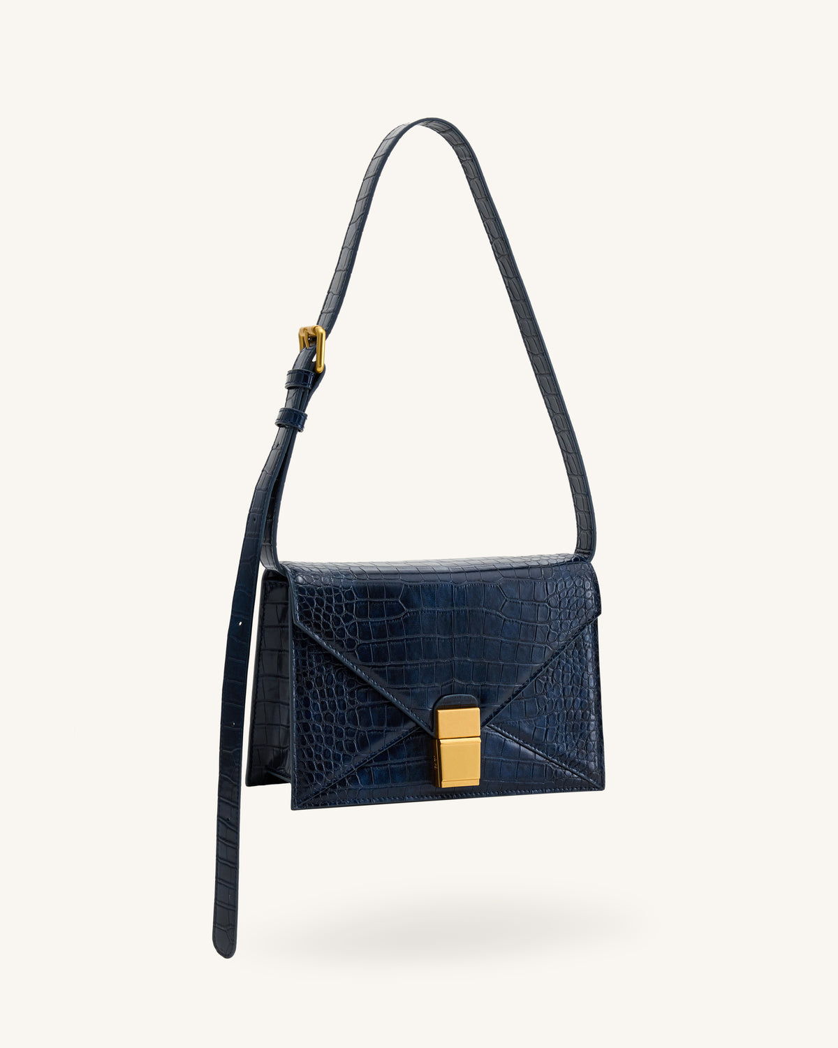Clio Envelope Crossbody Bag - Navy Croc - view 2