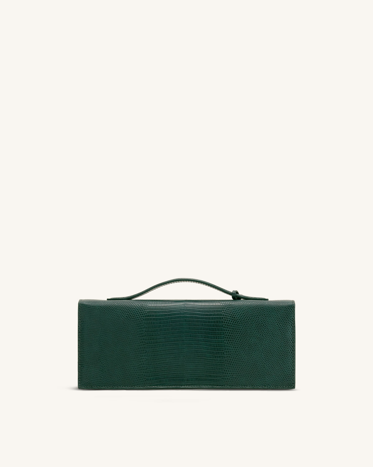 Celeste Envelope Top Handle Bag - Olive Green Lizard Texture - view 3