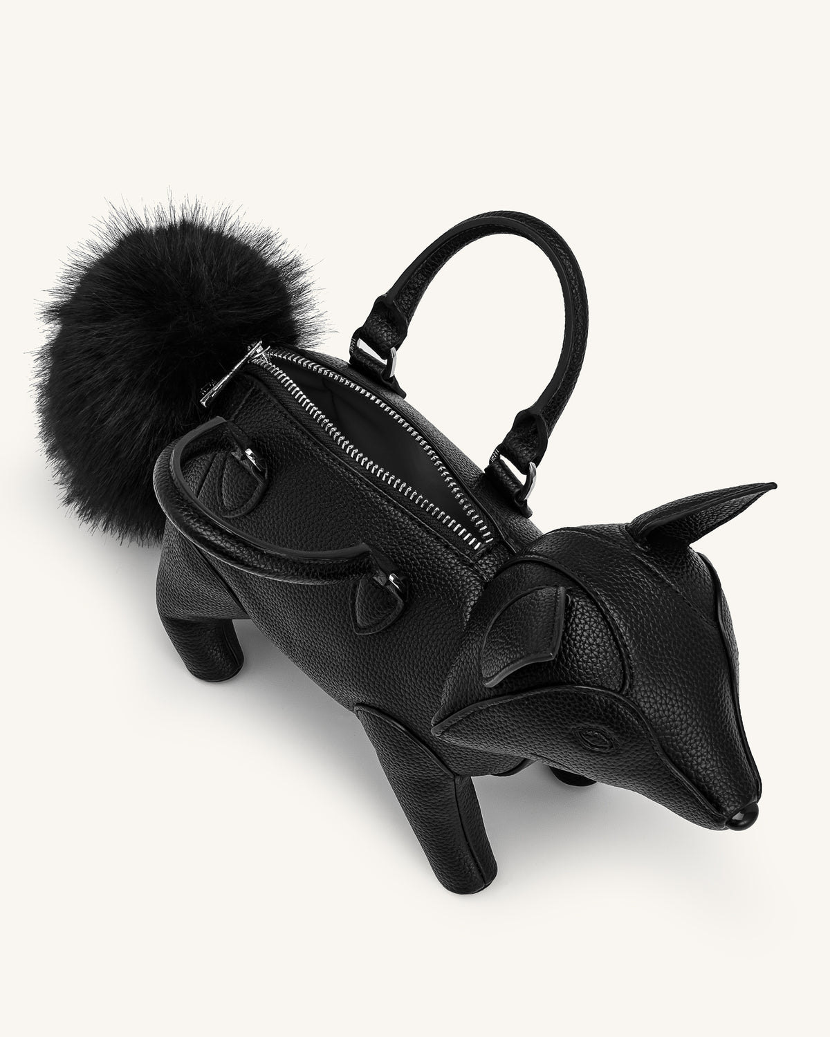Kai Fox Shaped Top Handle Bag - Black - view 4