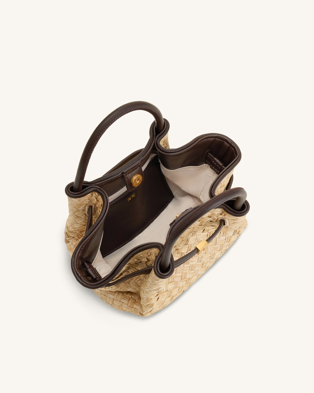 Hana Mini Faux Straw Tote Bag - Brown - view 5
