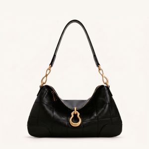 Jayla Metal Pendant Embellished Shoulder Bag - Charcoal Black - view 1