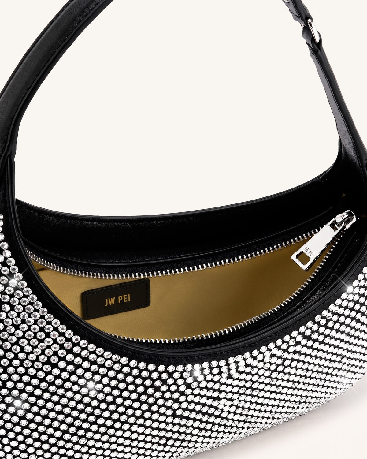 Harlee Artificial Crystal Shoulder Bag - Black - view 4