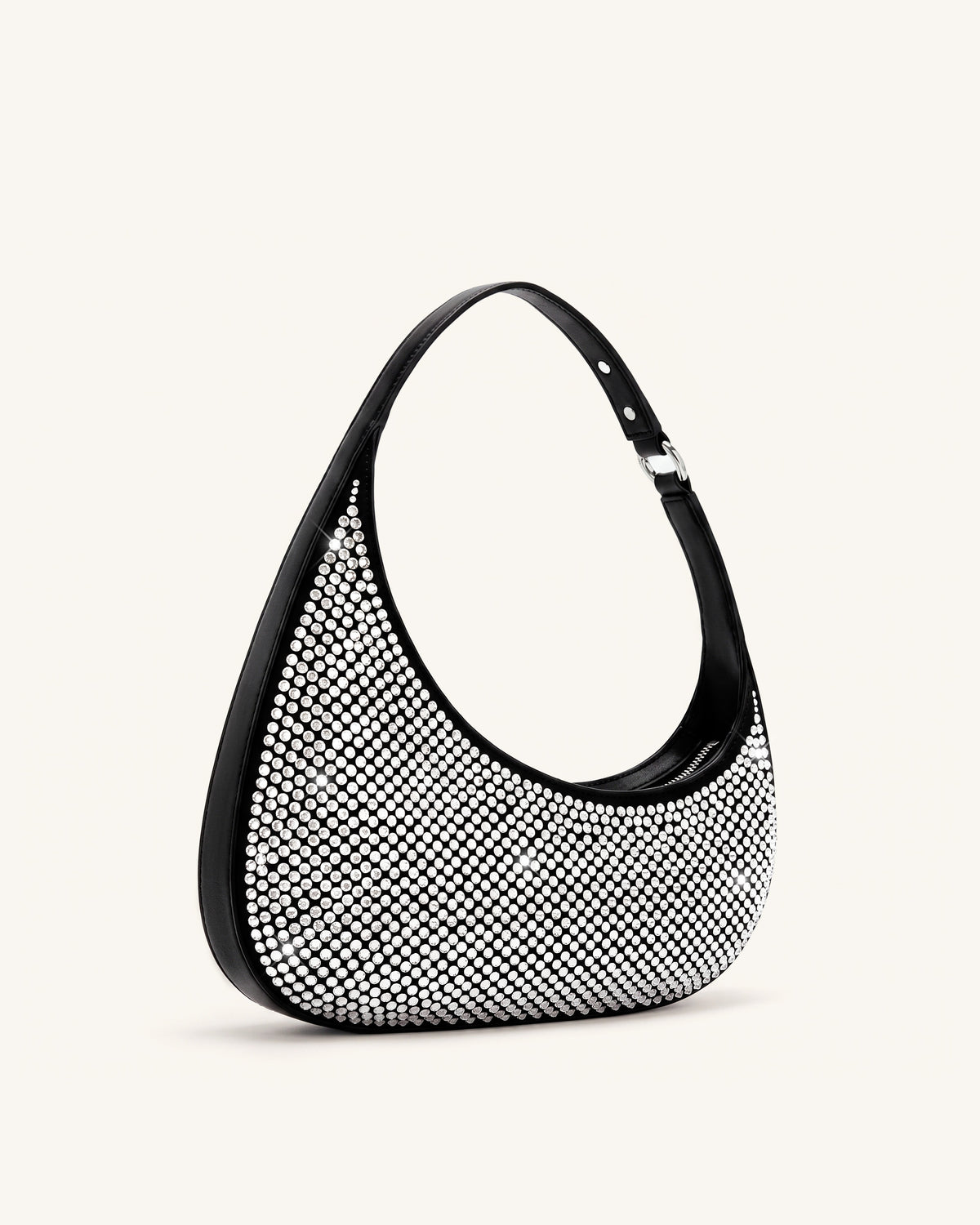 Harlee Artificial Crystal Shoulder Bag - Black - view 2