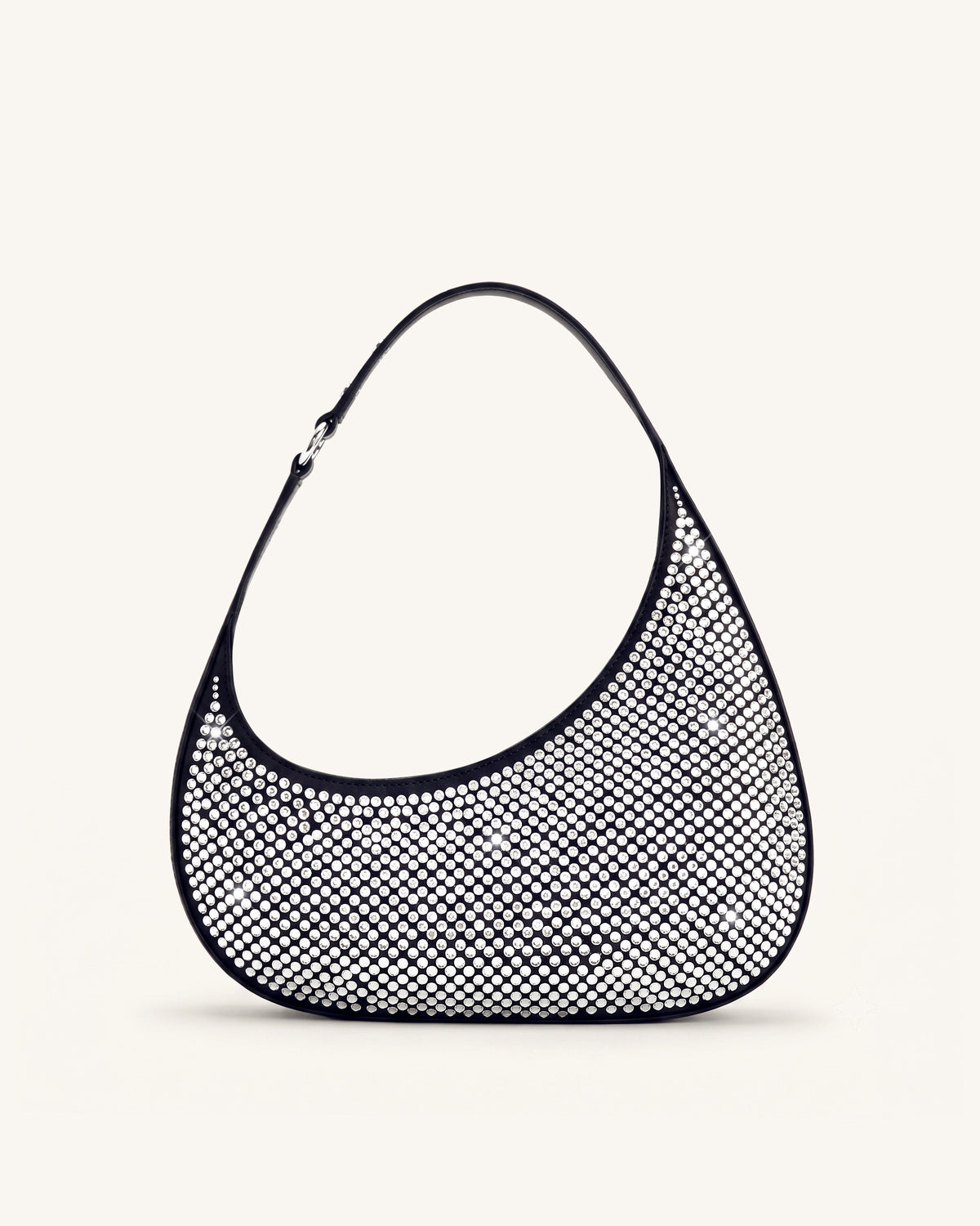 Harlee Artificial Crystal Shoulder Bag - Black - view 3