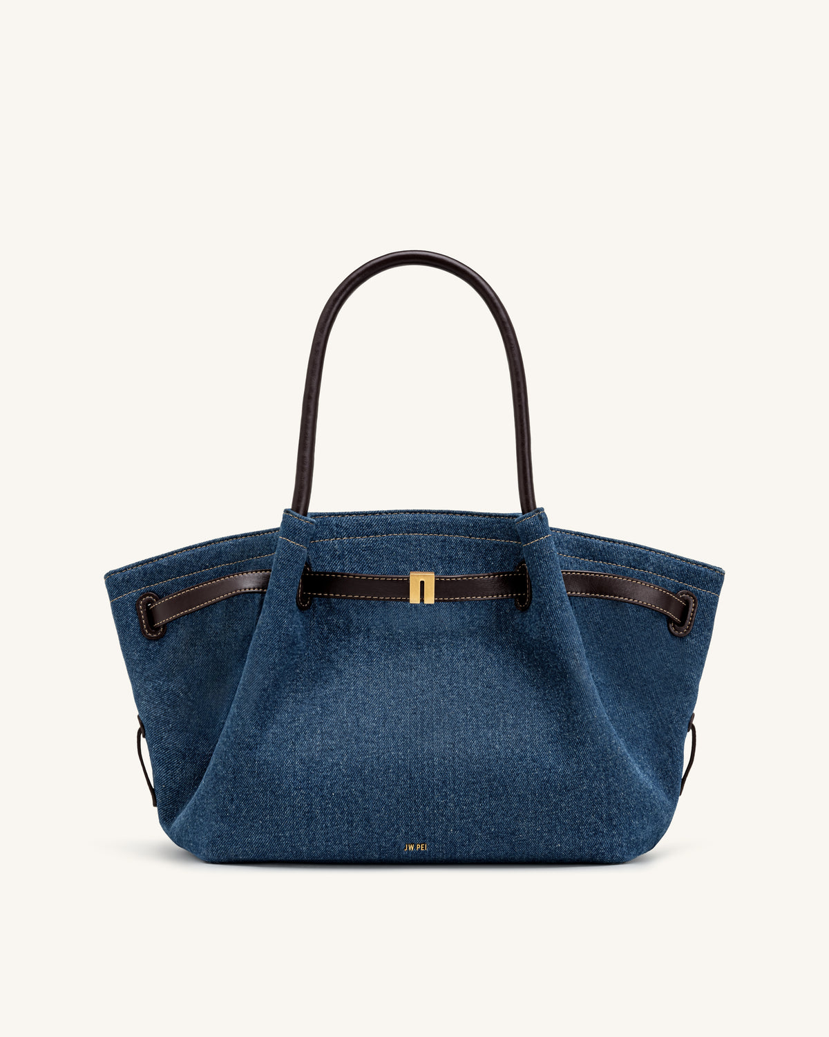 Hana Medium Denim Tote Bag - Blue Denim - view 2