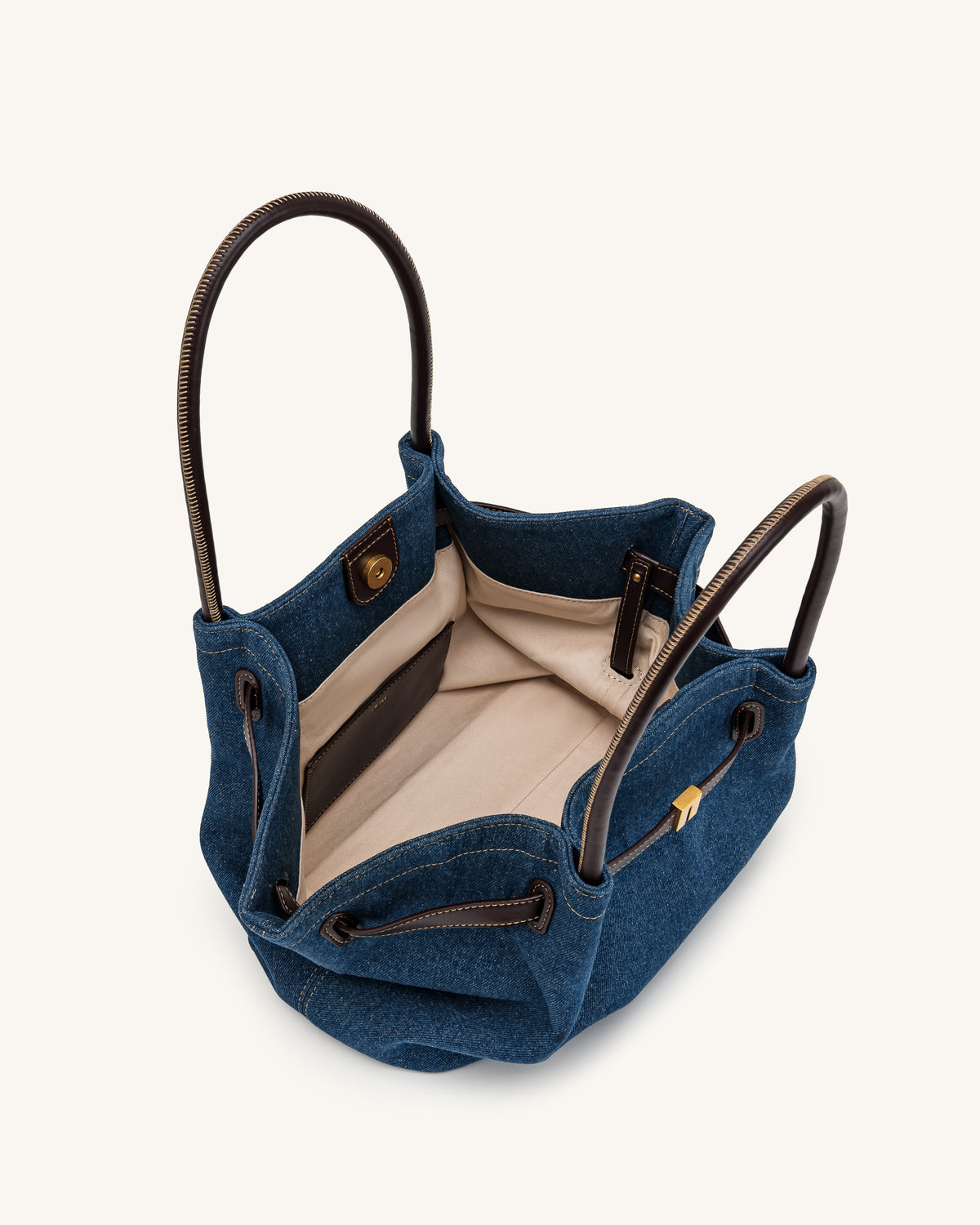 Hana Medium Denim Tote Bag - Blue Denim - view 5