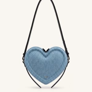 Arlene Heart Shaped Crossbody Bag - Light Blue Denim - view 1