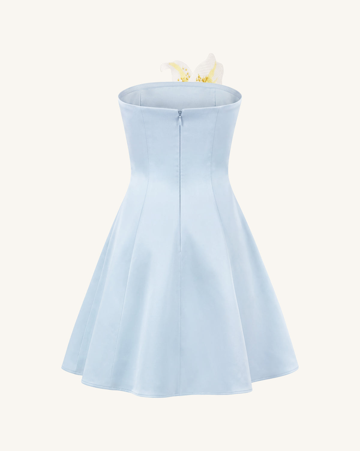 Lily Floral Print Strapless A-Line Mini Dress - Light Blue - view 4