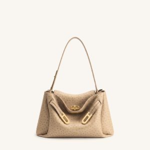 Rhea Double Buckle Shoulder Bag - Camel - view 1