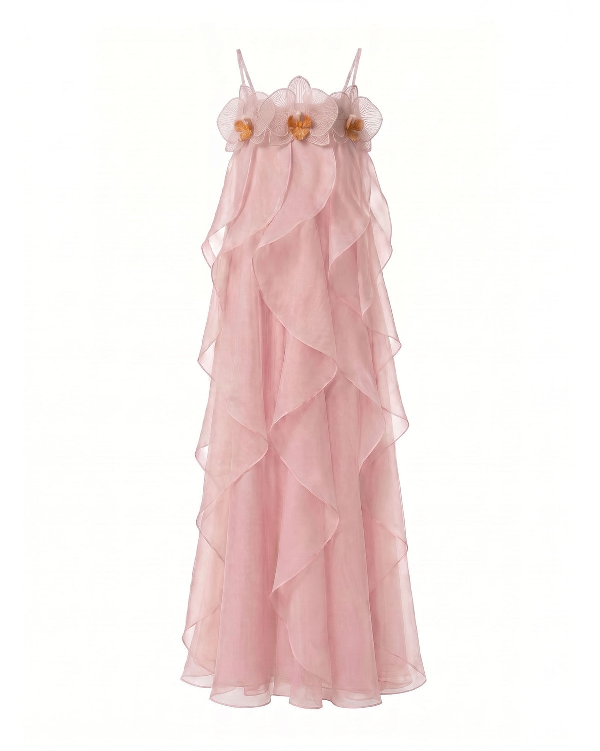 Orchid Embroidered Organza Maxi Dress - Blush Pink - view 3